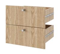 GoodHome Konnect Modular Natural Oak Effect Slab Internal Modular Drawer (H)323mm (W)322mm (D)322mm, Pair