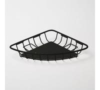 GoodHome Koros Black Steel 1 Compartments Corner Shower Basket (W)19.9Cm