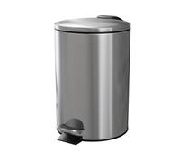 GoodHome Koros Brushed Chrome Effect Metal Bin -3L