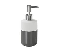 GoodHome Koros Gloss & Matt White & Anthracite Ceramic Freestanding Soap Dispenser