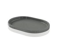 GoodHome Koros Gloss & Matt White & Anthracite Ceramic Soap Dish