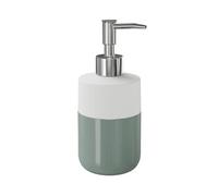 GoodHome Koros Gloss & Matt White & Sage Grey Ceramic Freestanding Soap Dispenser