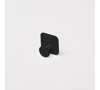 GoodHome Koros Matt Black Glass Effect Steel Small Circular Single Hook (H)40mm (W)40mm