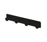GoodHome Koros Matt Black Steel 4 Hook Rail (L)257mm (H)40mm