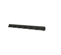 GoodHome Koros Matt Black Steel 7 Hook Rail (L)482mm (H)40mm