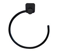 GoodHome Koros Matt Black Steel Wall-Mounted Towel Ring