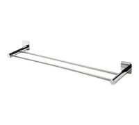GoodHome Koros Silver Effect Steel Wall-Mounted Double Towel Rail (W)62.3Cm