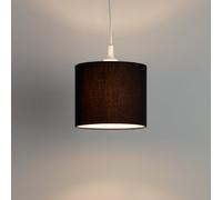 GoodHome Kpezin Charcoal Fabric Dyed Circular Light Shade (D)20Cm