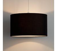 GoodHome Kpezin Charcoal Fabric Dyed Circular Light Shade (D)40Cm