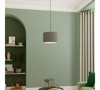 GoodHome Kpezin Dark Grey Fabric Dyed Circular Light Shade (D)30Cm