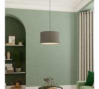 GoodHome Kpezin Dark Grey Fabric Dyed Circular Light Shade (D)40Cm