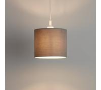 GoodHome Kpezin Light Grey Fabric Dyed Circular Light Shade (D)20Cm