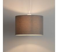 GoodHome Kpezin Light Grey Fabric Dyed Circular Light Shade (D)30Cm