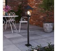 GoodHome Lantern Black Mains-Powered 1 Lamp Outdoor 4 Faces Post Light (H)1100mm
