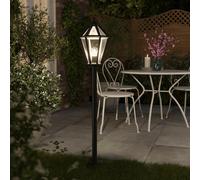 GoodHome Lantern Black Mains-Powered 1 Lamp Outdoor 6 Faces Post Light (H)1200mm