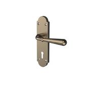 GoodHome Leba Antique Brass Effect Steel Door Handle (L)117mm (D)61mm