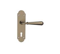 GoodHome Leba Antique Brass Effect Steel Door Handle (L)117mm (D)61mm