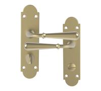 GoodHome Leba Antique Brass Effect Steel Straight Door Handle (L)117mm (D)61mm