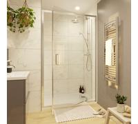 GoodHome Ledava Chrome Effect Clear Glass Half Open Pivot Shower Door (H)195Cm (W)120Cm
