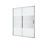 GoodHome Ledava Chrome Effect Clear Glass Sliding Shower Door (H)195Cm (W)160Cm