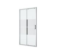 GoodHome Ledava Chrome Effect Mirror Strip Sliding Shower Door (H)195Cm (W)100Cm