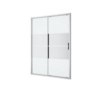 GoodHome Ledava Chrome Effect Mirror Strip Sliding Shower Door (H)195Cm (W)140Cm