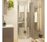 GoodHome Ledava Chrome Effect Mirror Strip Western Shower Door (H)195Cm (W)90Cm