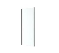GoodHome Ledava Framed Black Clear Glass No Design Fixed Corner Side 0 Panel Shower Panel (H)195Cm (W)80Cm