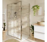 GoodHome Ledava Framed Chrome Effect Clear No Design Fixed Corner Side 0 Panel Side Panel (H)195Cm (W)80Cm