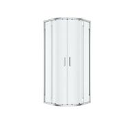 GoodHome Ledava Framed Clear Glass Chrome Effect Quadrant Shower Enclosure - Corner Entry Double Sliding Door (W)80Cm (D)80Cm