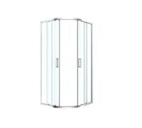 GoodHome Ledava Framed Clear Glass Chrome Effect Quadrant Shower Enclosure - Corner Entry Double Sliding Door (W)90Cm (D)90Cm