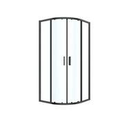 GoodHome Ledava Framed Clear Glass Quadrant Shower Enclosure - Corner Entry Double Sliding Door (W)90Cm (D)90Cm