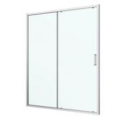 GoodHome Ledava Minimal Frame Chrome Clear Glass Sliding Shower Door (H)195Cm (W)160Cm