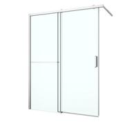 GoodHome Ledava Minimal Frame Chrome Clear Shower Door (H)195Cm (W)160Cm