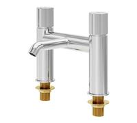 GoodHome Levanna Gloss Chrome Effect Deck-Mounted Manual Double Bath Filler Tap