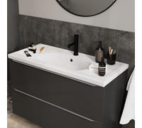 GoodHome Levanna Gloss White Rectangular Vanity Basin (W)100.6Cm