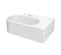 GoodHome Levanna Gloss White Rectangular Wall-Mounted Cloakroom Basin (W)47.3Cm