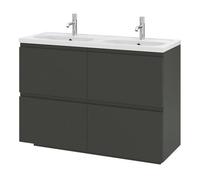 GoodHome Levanna Matt Dark Grey Freestanding Vanity Unit & Basin Set (W)1200mm (H)850mm
