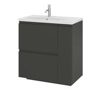 GoodHome Levanna Matt Dark Grey Freestanding Vanity Unit & Basin Set (W)800mm (H)850mm