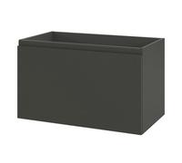 GoodHome Levanna Matt Grey Single Wall-Mounted Bathroom Cabinet (H) 480mm (W) 800mm