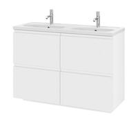 GoodHome Levanna Matt White Freestanding Vanity Unit & Basin Set (W)1200mm (H)850mm
