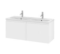 GoodHome Levanna Matt White Wall-Mounted Vanity Unit & Basin Set (W)1200mm (H)480mm