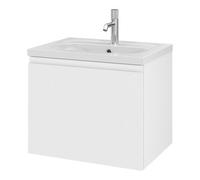 GoodHome Levanna Matt White Wall-Mounted Vanity Unit & Basin Set (W)600mm (H)480mm