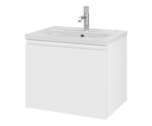 GoodHome Levanna Matt White Wall-Mounted Vanity Unit & Basin Set (W)600mm (H)480mm