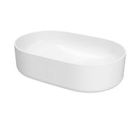 GoodHome Levanna Slim Gloss White Oblong Counter Top Basin (W)48Cm