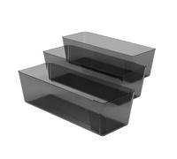 GoodHome Levanna Smoked Grey Bathroom Organiser, Pack Of 3
