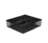 GoodHome Levanna Smoked Grey Bathroom Organiser, Set Of 5