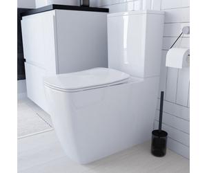 GoodHome Levanna White Close-Coupled Square Toilet & Cistern With Soft Close Seat