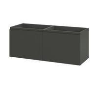 GoodHome Levanna Wide Matt Grey Wall-Mounted Bathroom Cabinet (H) 480mm (W) 1200mm