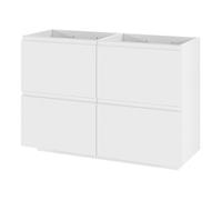 GoodHome Levanna Wide Matt White Double Freestanding Bathroom Cabinet (H) 850mm (W) 1200mm